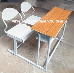 2 seater school bench with perforated chairs